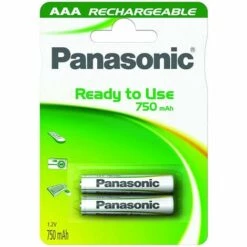 Panasonic 1x2 Akku NiMH Micro AAA 750 MAh Rechargeable - Rechargable Battery - Micro (AAA) (P03E/2B)