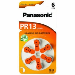 6 Piles Pour Appareil Auditif Panasonic Zinc-Air PR13 0% Mercury/Hg - Orange (PR-13(48)/6LB)