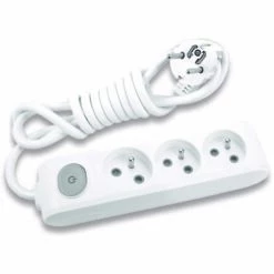 Multiprise X-TENDIA 3x Prise 2P+T (NF), Câble 3m Avec Interrupteur On/off Blanche - PANASONIC