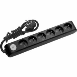Multiprise X-TENDIA 6x Prise 2P+T (NF), Câble 3m Avec Interrupteur On/off Noire - PANASONIC