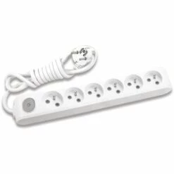 Multiprise X-TENDIA 6x Prise 2P+T (NF), Câble 3m Avec Interrupteur On/off Blanche - PANASONIC