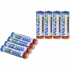 Micro Piles NiMH (AAA) Avec 1000mAh - 4 Pièces Avec Boîtier De Piles Panasonic