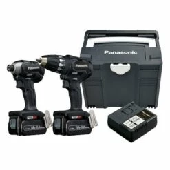 Panasonic EYC231LJ2G - Set Perceuse Visseuse Li-Ion 18V (EY74A3X) & Clé à Choc (EY76A1X) (2x Batterie 5.0Ah) Dans Systainer