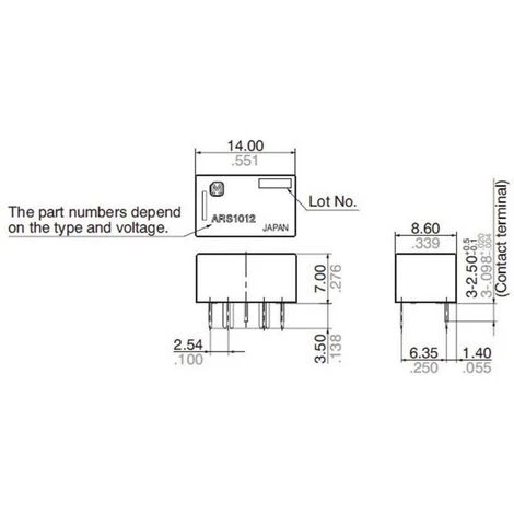 Panasonic ARS1012 Relais Pour Circuits Imprimés 12 V/DC 0.5 A 1 Inverseur (RT) 1 Pc(s) 5 Panasonic ARS1012 Relais Pour Circuits Imprimés 12 V/DC 0.5 A 1 Inverseur (RT) 1 Pc(s) – Image 3