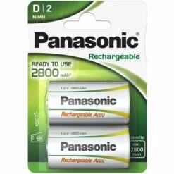 PANASONIC 2 Piles Rechargeables D LR20 HHR-1SRE