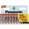 Blister De 10 Piles LR06 AA 1.5V (8+2 Gratuites) Saline Zinc Carbon Panasonic