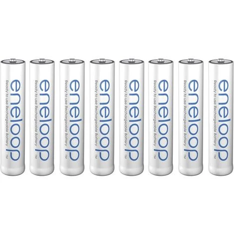 Panasonic Eneloop HR03 Pile Rechargeable LR3 (AAA) NiMH 800 MAh 1.2 V 8 Pc(s) 3 Panasonic Eneloop HR03 Pile Rechargeable LR3 (AAA) NiMH 800 MAh 1.2 V 8 Pc(s)