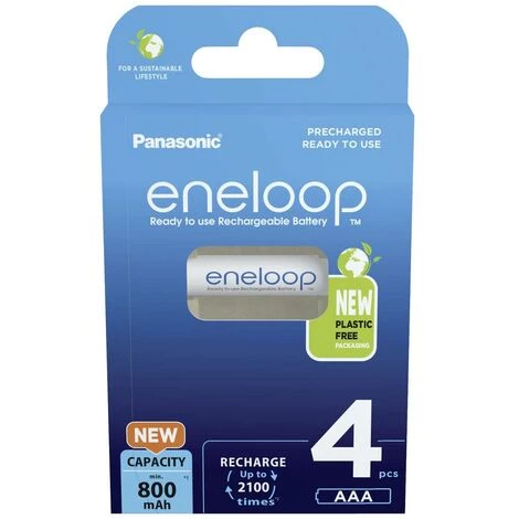 Panasonic Eneloop HR03 Pile Rechargeable LR3 (AAA) NiMH 800 MAh 1.2 V 4 Pc(s) 4 Panasonic Eneloop HR03 Pile Rechargeable LR3 (AAA) NiMH 800 MAh 1.2 V 4 Pc(s) – Image 2