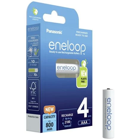 Panasonic Eneloop HR03 Pile Rechargeable LR3 (AAA) NiMH 800 MAh 1.2 V 4 Pc(s) 5 Panasonic Eneloop HR03 Pile Rechargeable LR3 (AAA) NiMH 800 MAh 1.2 V 4 Pc(s) – Image 3