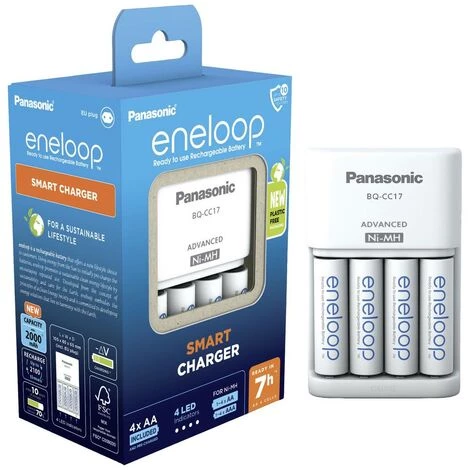 Chargeur De Piles Rondes NiMH Avec Accus Panasonic Advanced BQ-CC17 + 4x Eneloop AA 5 Chargeur De Piles Rondes NiMH Avec Accus Panasonic Advanced BQ-CC17 + 4x Eneloop AA – Image 3