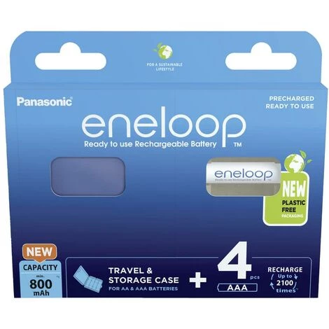 Panasonic Eneloop HR03 +Box Pile Rechargeable LR3 (AAA) NiMH 800 MAh 1.2 V 4 Pc(s) 3 Panasonic Eneloop HR03 +Box Pile Rechargeable LR3 (AAA) NiMH 800 MAh 1.2 V 4 Pc(s)