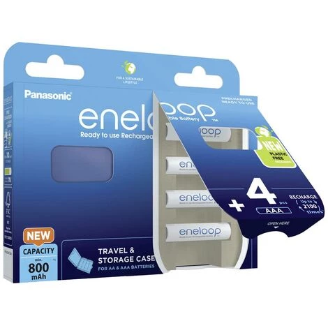 Panasonic Eneloop HR03 +Box Pile Rechargeable LR3 (AAA) NiMH 800 MAh 1.2 V 4 Pc(s) 5 Panasonic Eneloop HR03 +Box Pile Rechargeable LR3 (AAA) NiMH 800 MAh 1.2 V 4 Pc(s) – Image 3