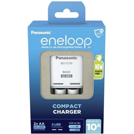Panasonic Compact BQ-CC50 +2x Eneloop AA Chargeur De Piles Rondes NiMH LR03 (AAA), LR6 (AA) 4 Panasonic Compact BQ-CC50 +2x Eneloop AA Chargeur De Piles Rondes NiMH LR03 (AAA), LR6 (AA) – Image 2