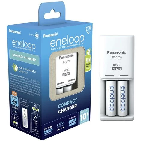 Panasonic Compact BQ-CC50 +2x Eneloop AA Chargeur De Piles Rondes NiMH LR03 (AAA), LR6 (AA) 5 Panasonic Compact BQ-CC50 +2x Eneloop AA Chargeur De Piles Rondes NiMH LR03 (AAA), LR6 (AA) – Image 3