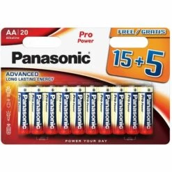 PANASONIC Piles LR06 AA Pro Power Lot De 15+5 Gratuites