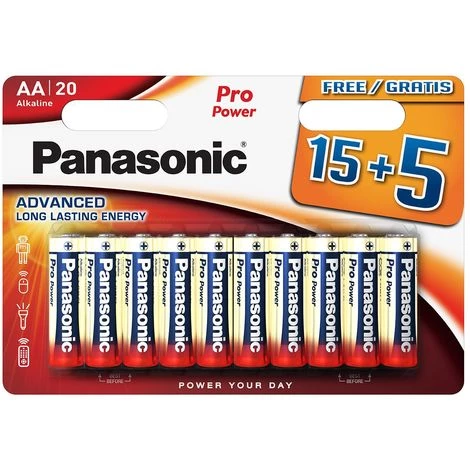 PANASONIC Piles LR06 AA Pro Power Lot De 15+5 Gratuites 3 PANASONIC Piles LR06 AA Pro Power Lot De 15+5 Gratuites