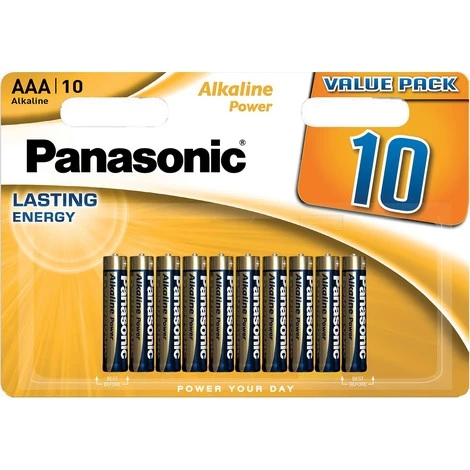 PANASONIC 10 Piles AAA LR03 Alkaline Power 3 PANASONIC 10 Piles AAA LR03 Alkaline Power